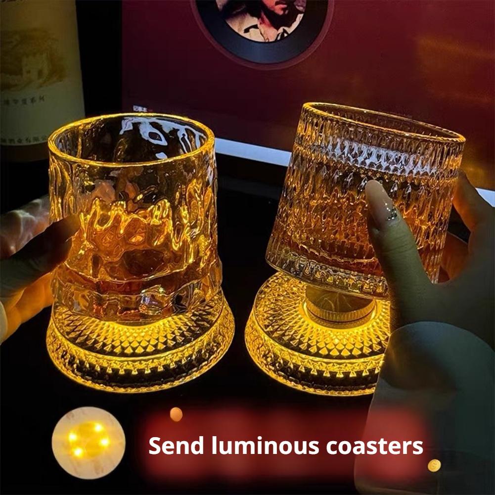Old Fashioned Glass - 360 ° LED 조명이 있는 회전하는