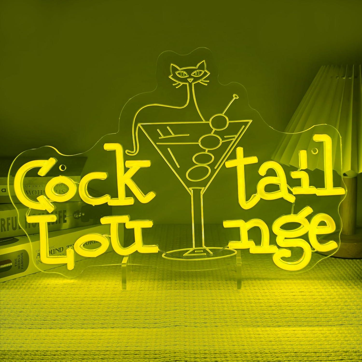 Home Bar Signs - 칵테일 라운지 네온사인 디밍 가능 LED