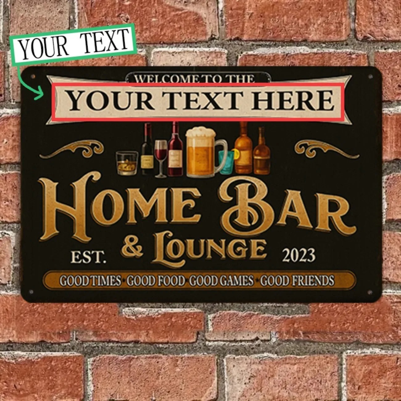 맞춤형 텍스트 빈티지 홈 바 & 라운지 금속 간판 개인 - Home Bar Signs 리뷰 및 가격