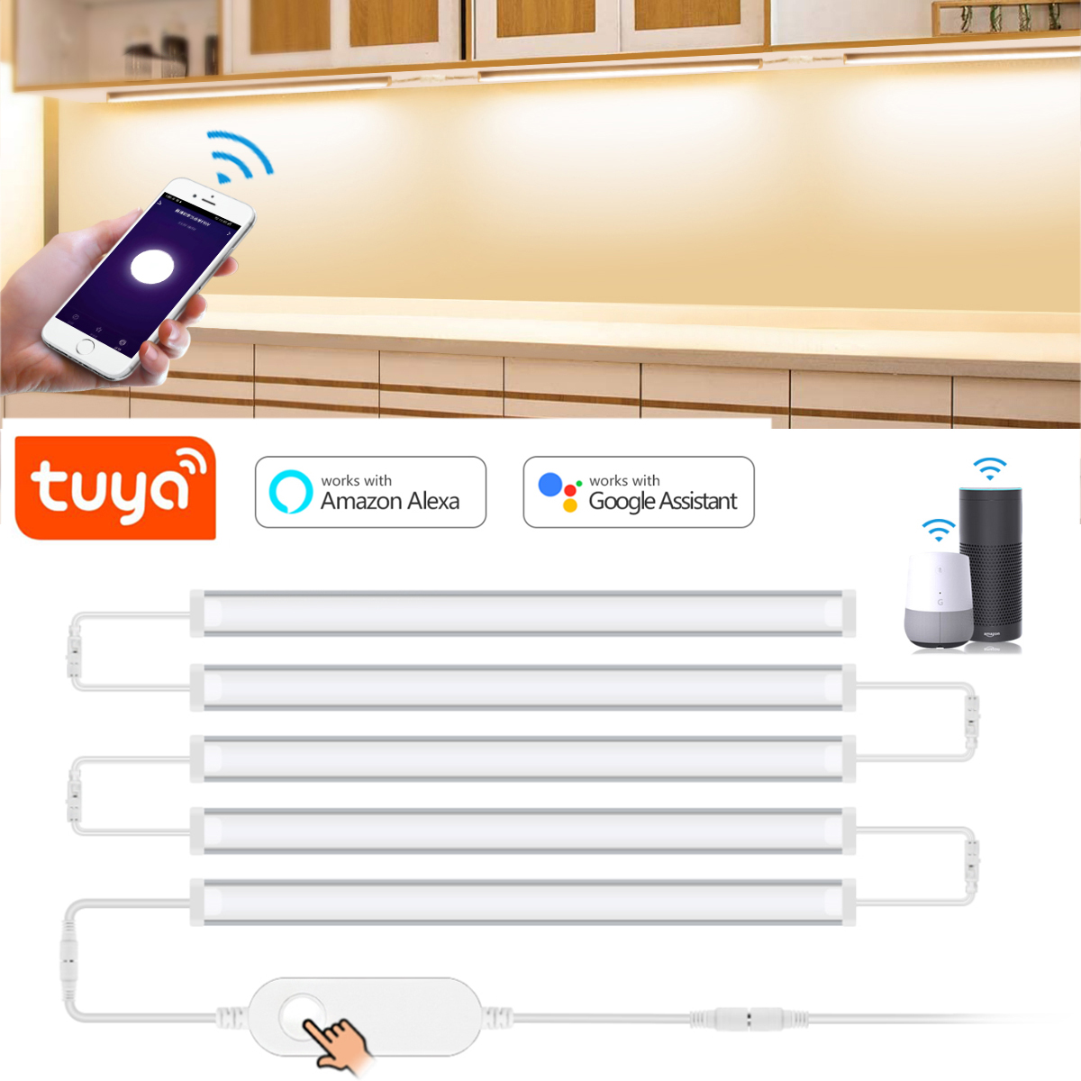 1-5 Pcs 주방 Tuya 스마트 LED 캐비닛 램프 - Home Bargains 리뷰 및 가격