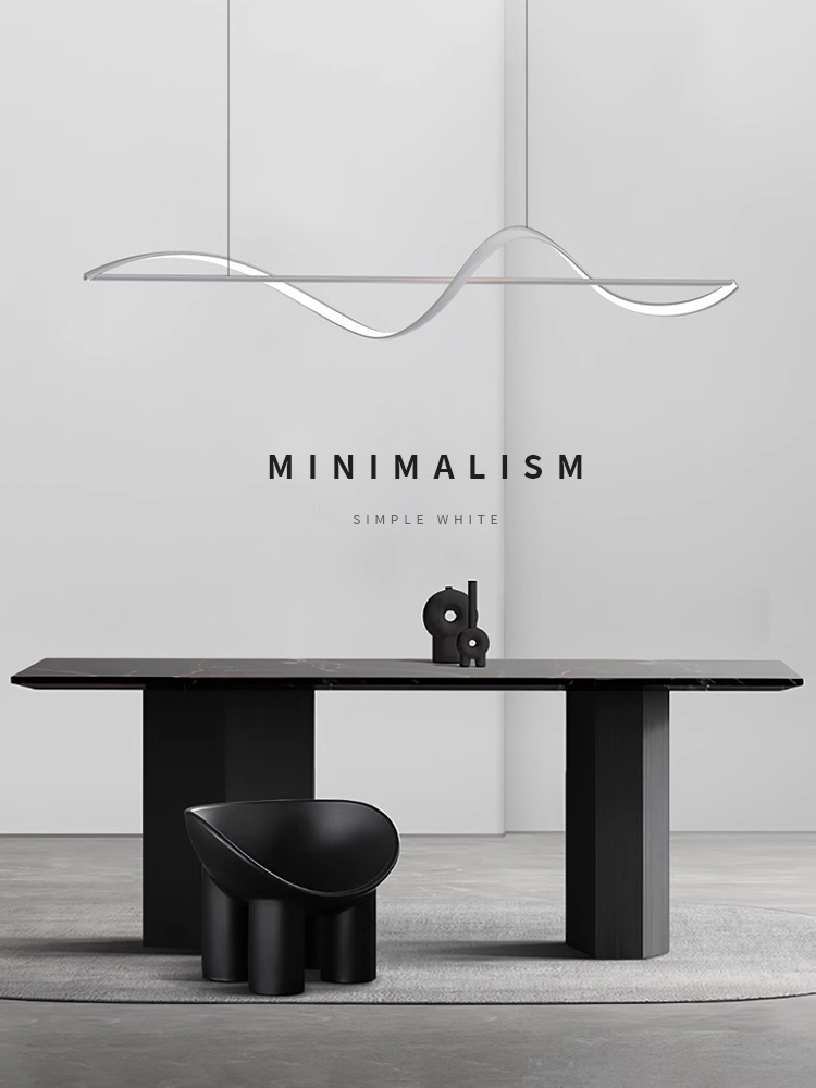 모던 미니멀리즘 곡선 LED 펜던트 조명, 한 단어 긴 - Home Bar Word 리뷰 및 가격