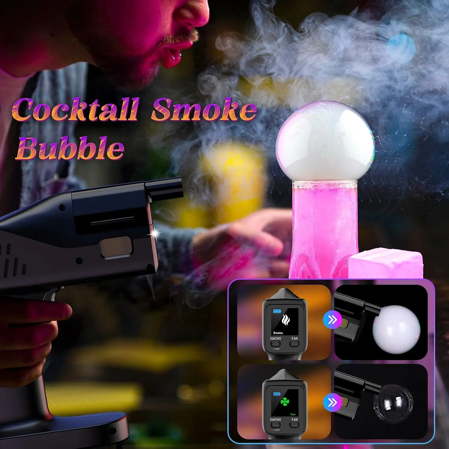 전기 칵테일 스모크 버블 건 키트 |   아로마 블라스 - Smoking Gun Kit 리뷰 및 가격